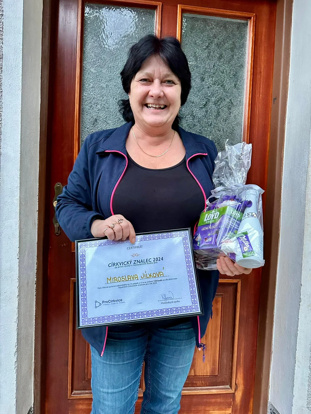Vítězka soutěže Církvický znalec s certifikátem a cenou